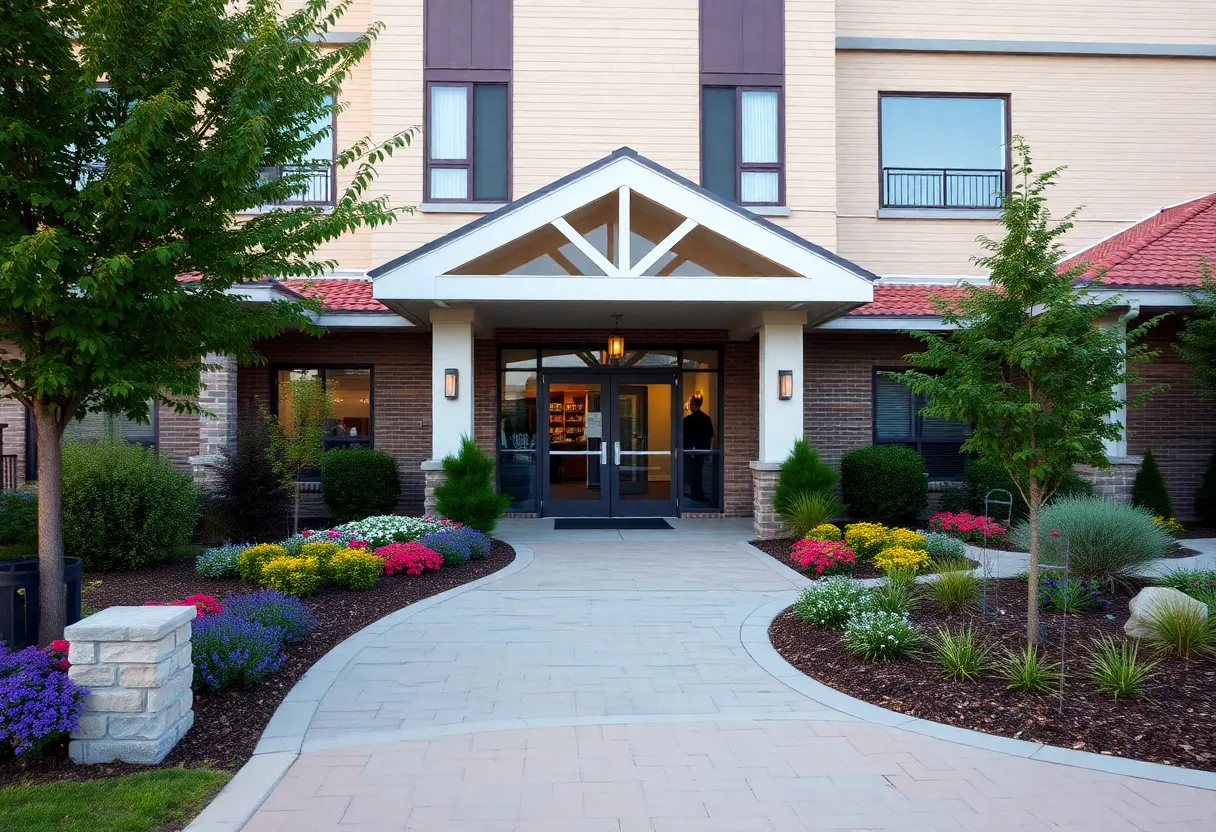 Exterior view of Angels Living assisted living facility