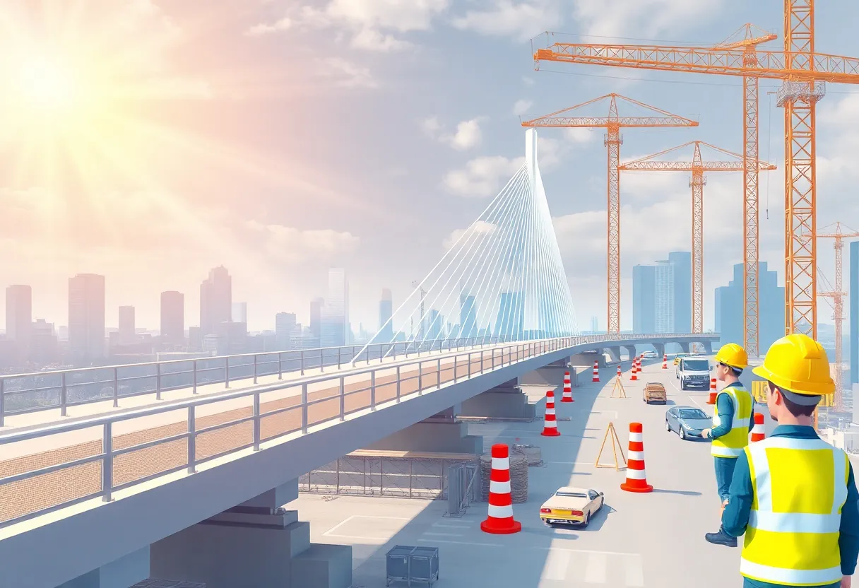 Illustration representing digital transformation in infrastructure and construction.