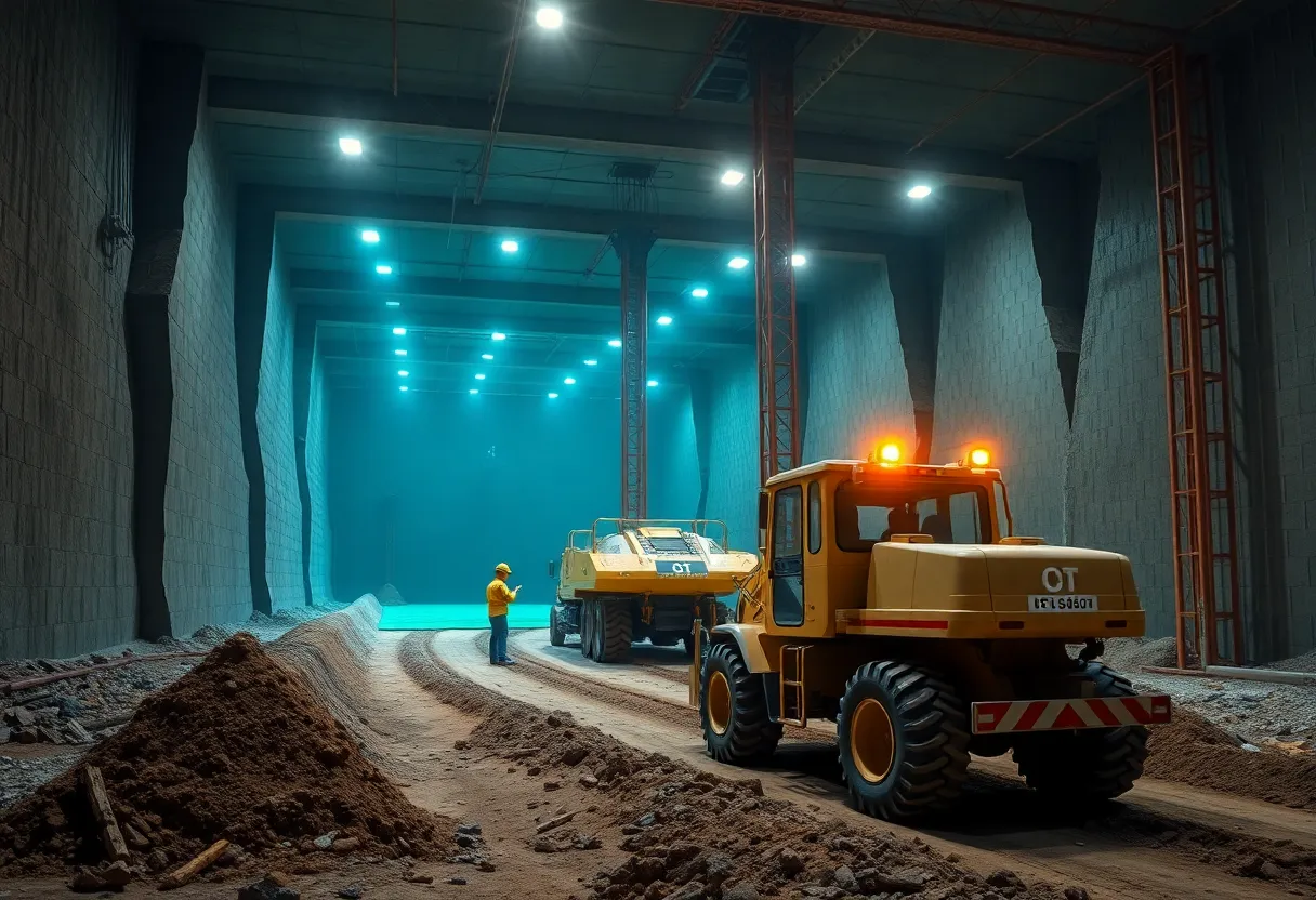 Advanced underground mapping technology being utilized at a construction site.