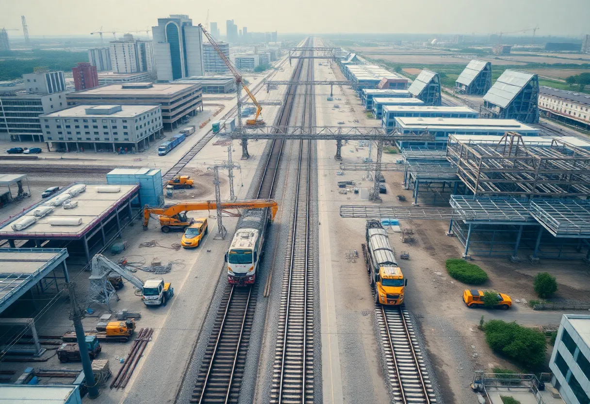 Construction site of Saudi railway in Dammam's Second Industrial City