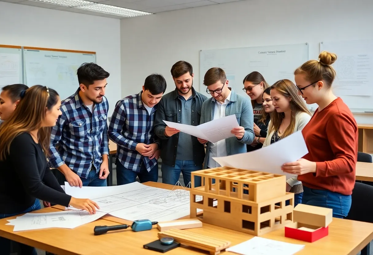 Students participating in the construction management program at the University of Louisiana at Lafayette.